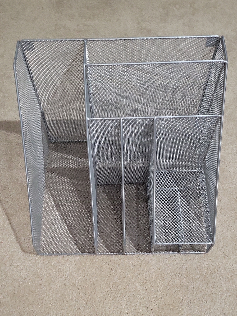 Silver Mesh Desk Organizer Desk 8-Compartment